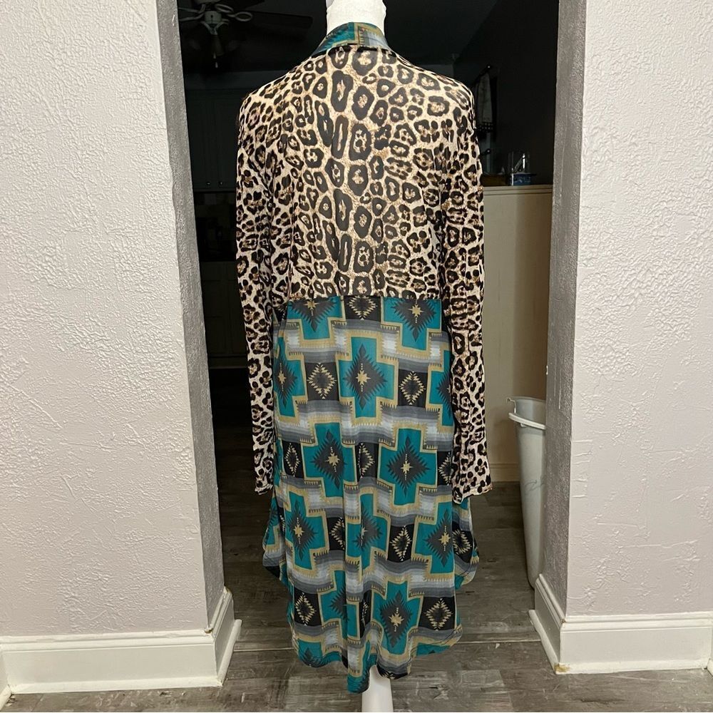 Crazy Train Cardigan Size Small Sheer Animal Print Southwestern​ - Picture 3 of 13